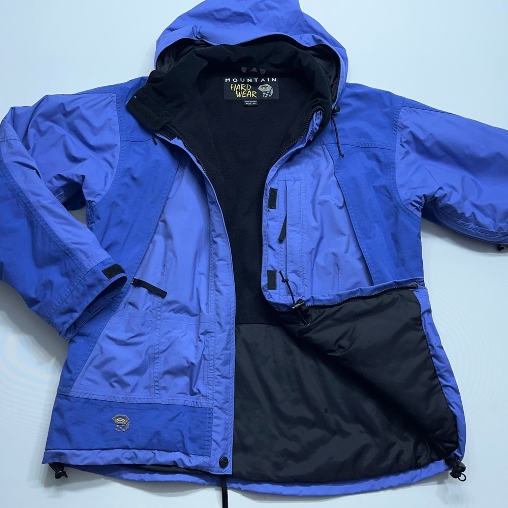 MOUNTAIN HARDWEAR Conduit Ski Jacket Womens Size 10 Blue Hooded Heavy Insulated